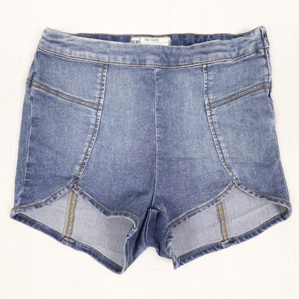 Free People Brief Denim Micro Jean Shorts Women's 26 Tight Stretch